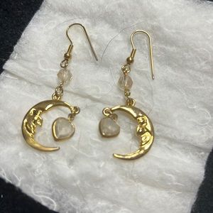 Half moon gold heart stones